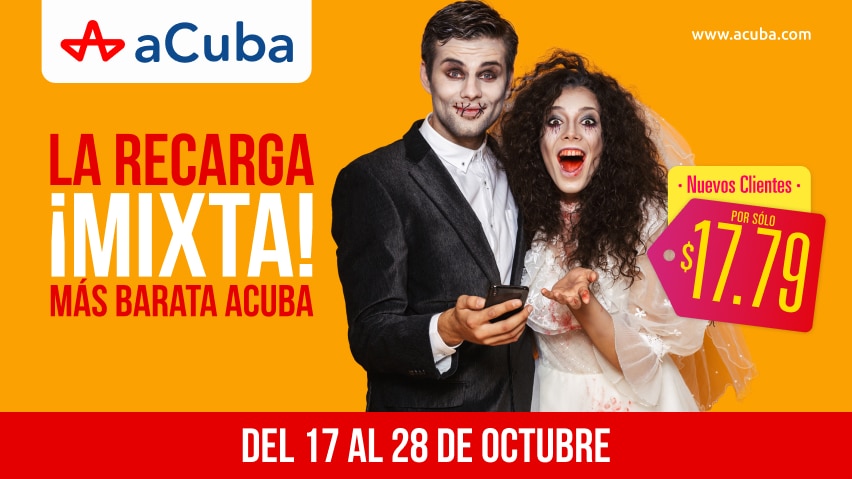 ¡La Recarga MIXTA más barata aCuba! Del 17 de octubre al 28 de octubre ¡En Cuba recibirán 500 CUP Saldo Principal y Bonos de 25 GB para todas las redes, 3000 CUP en dinero e Internet Ilimitada de 12 am a 7 am!