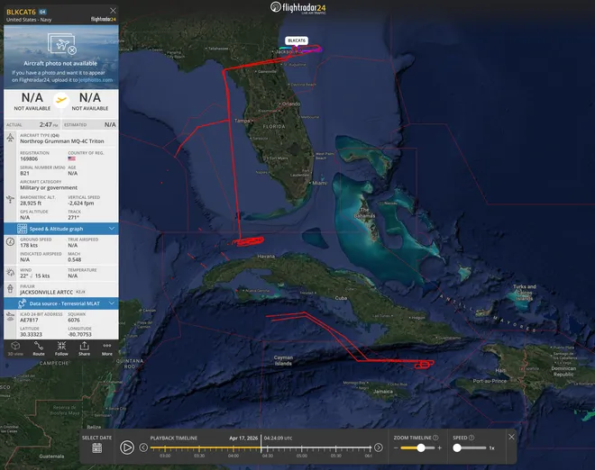 Potente dron militar de Estados Unidos realizó vuelo de vigilancia alrededor de Cuba